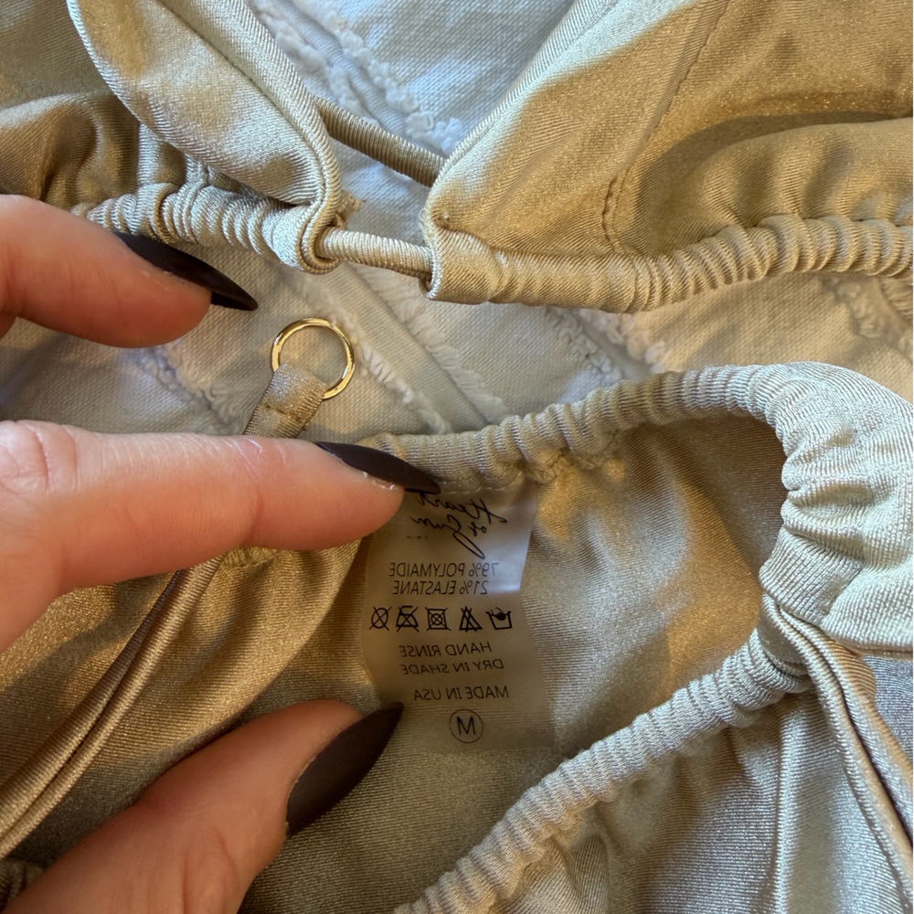 Heart of Sun Gold Wrap Bikini Top S Bottom M - Picture 3 of 6